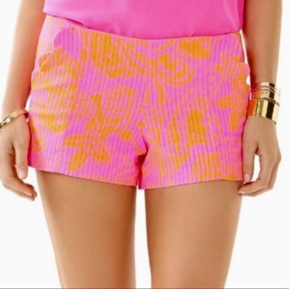 NEW Lilly Pulitzer Liza Short Pop Pink Seaesta​​ - Picture 2 of 4